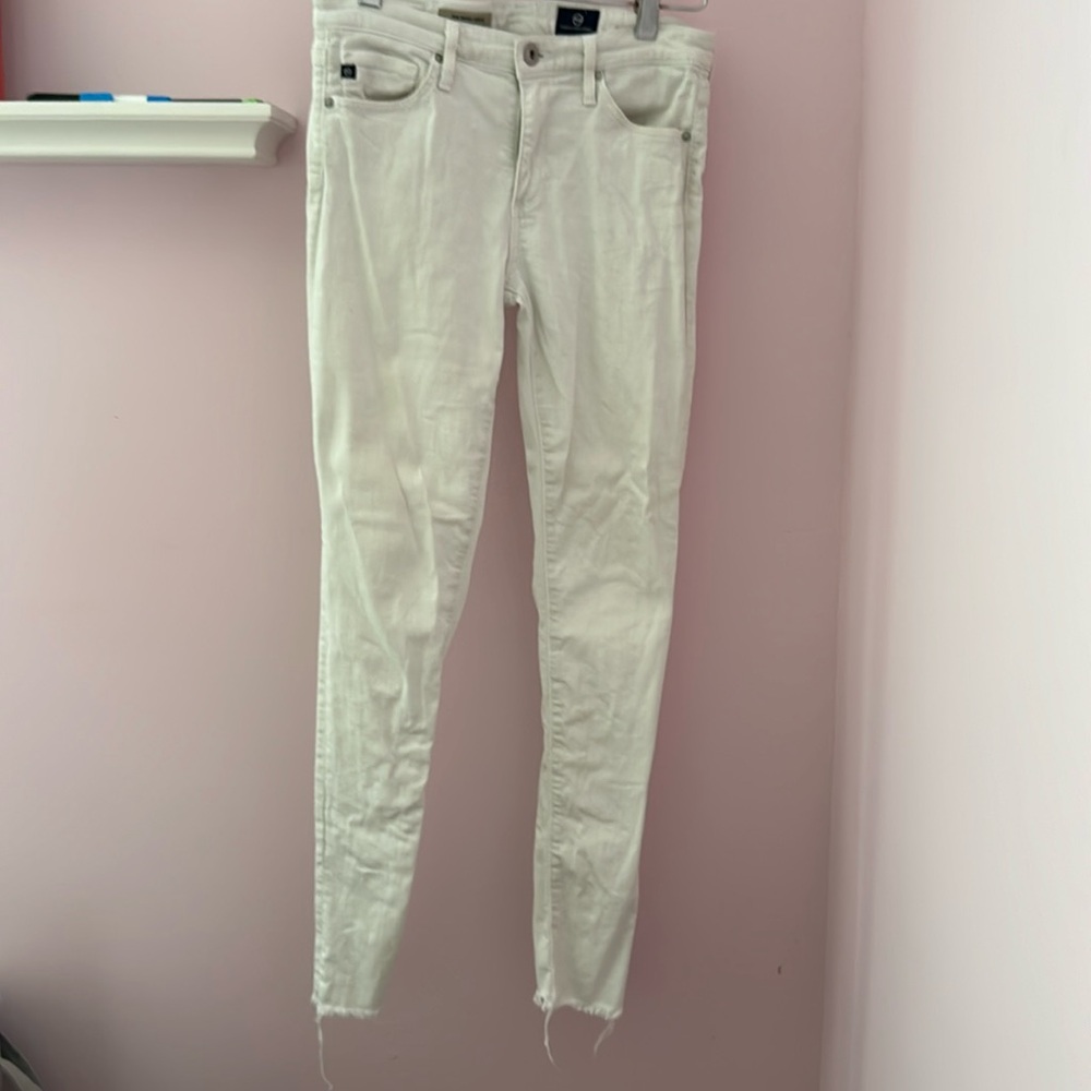 AG white middi ankle jeans size 26.
